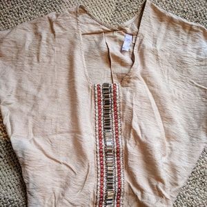 Alya cream and gold gold top with silver detail